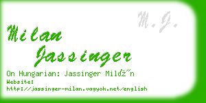 milan jassinger business card